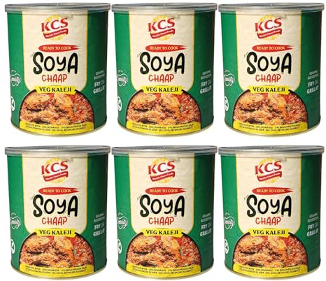 KCS SOYA Seekh Chaap 850g (Pack of 6) – Ready-to-Cook SOYA Chaap on Skewers | Ideal for Grilling, Tandoori & Wraps | High Protein Vegetarian Snack