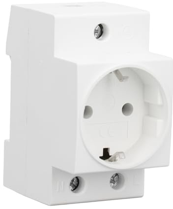 Buachois Prise sur Rail DIN avec de Terre Intégré et Protection, Boîtier en Nylon Montage sur Rail pour Tableau de Distribution