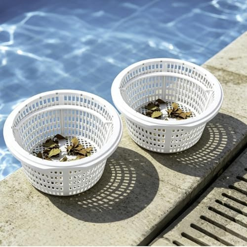 Genérico 2 Piezas Cesta Skimmer Piscina, Cesta De Filtro De Skimmer Piscina con Asa, Cestas De Recambio para Colador De Piscinas, para Piscinas Enterradas Y Elevadas, Spas, Hojas, Residuos, Suciedad