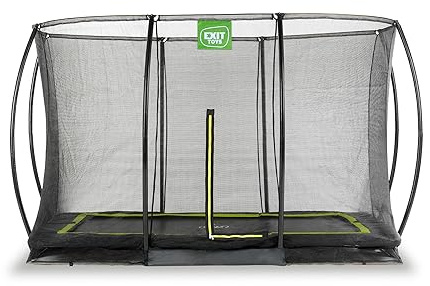EXIT Toys Silhouette Bodentrampolin - 214x305cm - Rechteckiges Gartentrampolin Outdoor für Kinder - Mit Sicherheitsnetz und Fußschutzsystem - Sicherer Einstieg - Gute Sprungkraft - Schwarz