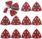 Glarks Lot de 100 papiers abrasifs triangulaires de 90 mm avec crochet et boucle assortis 40/60/80/120/180/240/400/600/800/1000 grains pour ponceuse orbitale aléatoire (6 trous)
