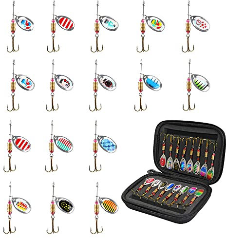 Leeko Angelköder, Spinner Angelköder Blinker Angeln für Hecht Forelle Zander Barsch (B)