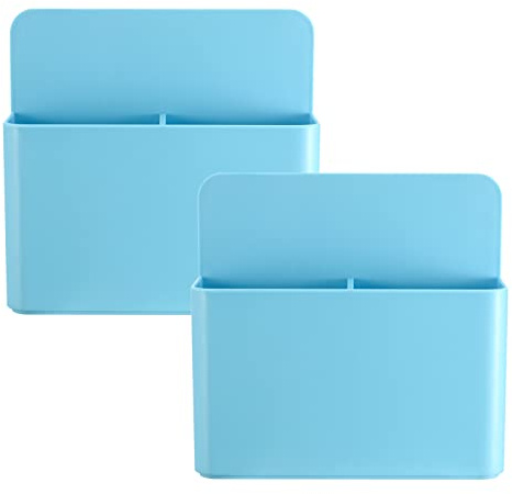 Magnetischer Wand-Organizer aus ABS – ideal für Klimaanlagen-Fernbedienungen, Marker, Whiteboard-Radierer & Scheren, ohne Bohren (Blau)-2er Set