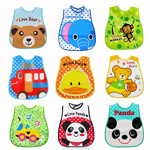 SLOSH Bavaglini Impermeabili in Plastica EVA per Bambino Neonati Pappa Lavabili