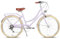 AVASTA Straßen-Hybrid-Fahrrad für Frauen, leichtes Step Throught 26 Zoll Aluminium-Legierung Rahmen Stadt Pendler Komfort Fahrrad, 6-Gang-Antrieb, Farbe Lila mit Beige-Reifen