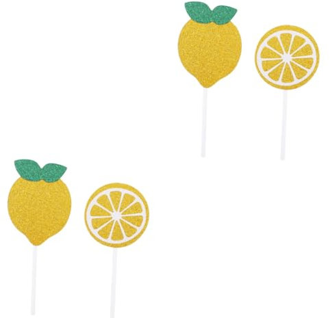 MAGICLULU 2sets Cupcake Decorations Lemon Cake Topper Birthday Fun Party Supplies for Girls/boys 24pcs*2
