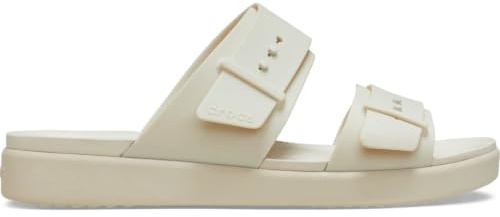 Crocs Unisex Brooklyn spänne låg kilklack sandal, Sandsten, 37/38 EU