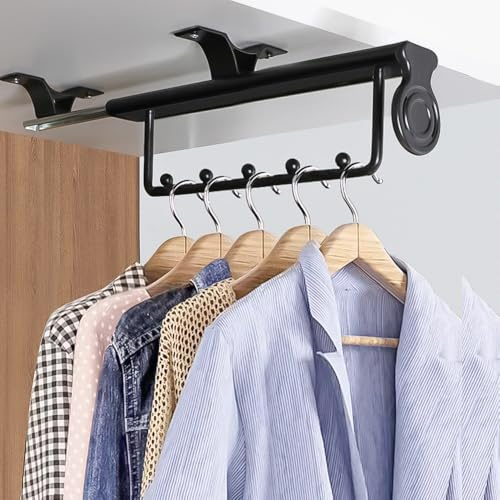 Huucozn Ausziehbare Kleiderstange 30 cm Verstellbarer Kleiderstange Schrank Schrankstange Verstellbar HosenaufhäNgung Ausziehbar Speicherplatz Sparen Teleskopstange Kleiderstange für SchräNke