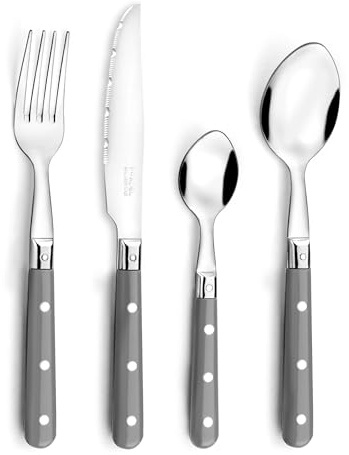Pradel Essentiel Bistro-Club Ménagère 24 couverts Pour 6 personnes, Rouge