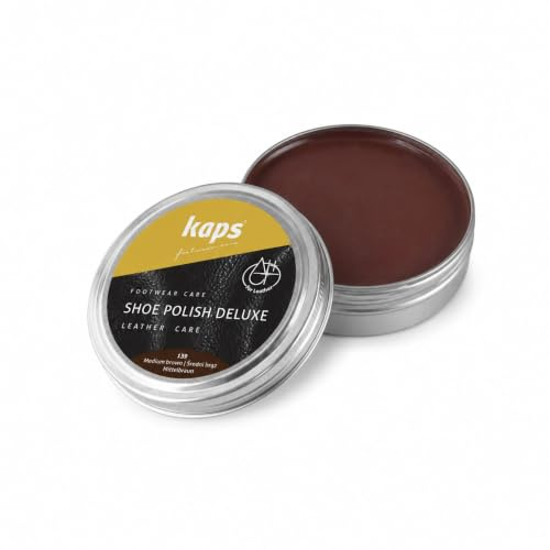 Kaps Shoe Polish Deluxe- Natural Wax Shoe Treatment for Shine, Nourishment & Scratch Protection - Ideal for Boots, Shoes & Leather Footwear, Professional Shine Treatment - 50ml
