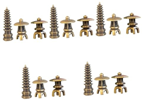 Abaodam Adornos De Jardín Zen Miniatura De De Pabellones para Decoración De Escritorios Y Estilo Oriental para Paisajismo Y Bonsái 3 Piezas X 5