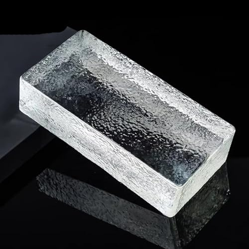 Transparent Glass Block 7.8x3.9x1.9in - Decorative Solid Glass Brick for Room Divider Partition Wall Architectural Decor Bar & Hotel (M 1 PCS)