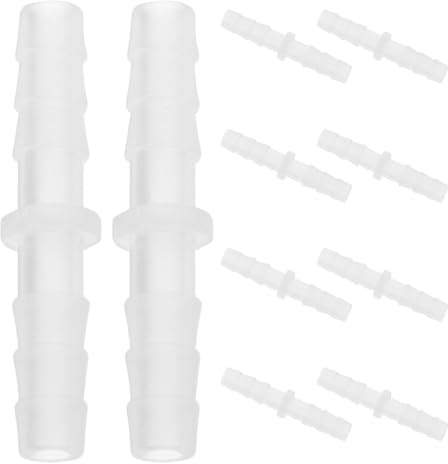 IDEANATEGRATE 10pcs Plastic Barbed Hose Connector Repair Kit, Double-Ended Pp Tube Coupler for Garden Hose Repair, Washing Machine Inlet Pipe, Quick Leak Solution and Repeated Installation