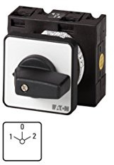 Eaton 030992 Wendeschalter, Kontakte: 5, 32 A, Frontschild: 1-0-2, 60 Grad, Rastend, Einbau