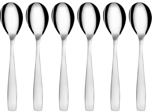 GRÄWE Espressolöffel, Kaffeelöffel Set, 6 Stück, Teelöffel, Edelstahl, Dessertlöffel, Mokkalöffel, Zuckerlöffel, kleiner Löffel, hochglanzpoliert, spülmaschinengeeignet, Serie Königstein