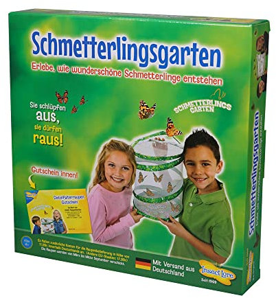 Insect Lore Gutschein Set: Schmetterlingszucht für Kinder & Erwachsene – Schmetterlingsgarten ohne lebende Raupen - Heimische Arten | Raupen züchten - Schmetterlingshabitat für zu Hause ab 3 Jahren