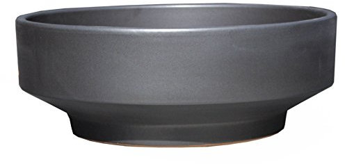 Hentschke Keramik Pflanzschale Grabschale Deko-Schale frostfest Ø 27 x 11 cm, Anthrazit, 059.L27.70 mit Bodenloch