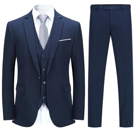 YOUTHUP Abiti da Uomo Elegante Completi 3 Pezzi Abito Slim Fit Blazer Panciotto Pantaloni