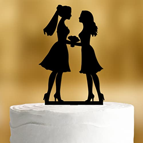 Cake Topper Mrs & Mrs [Gleichgeschlechtliches Paar] - Acryl deko schwarz deko Hochzeitstorte deko Kuchen deko Hochzeit Tortendekoration Verlobung Tortenstecker Hochzeit Tortendeko Wedding cake