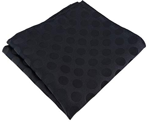 TigerTie Designer Seideneinstecktuch in pechschwarz gepunktet - Einstecktuch 100% Seide - Größe 30 x 30 cm