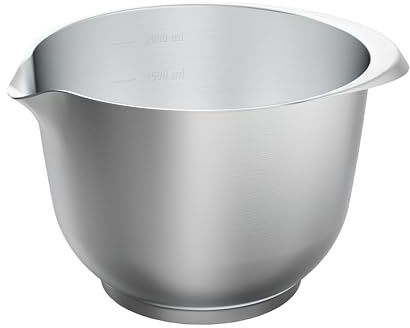 Birkmann, Premium Baking Rühr- und Servierschüssel, Matt, 2,0 Liter, 13,1 x 22 cm, Edelstahl, mit Skalierung und Anti-Rutsch-Ring, 708587