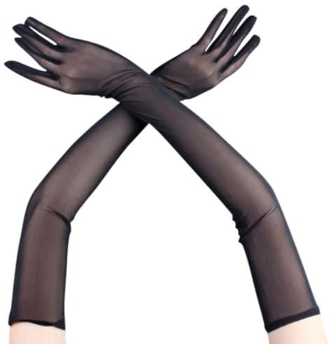 Damen Lange Tüll Handschuhe Lange Hochzeit Braut Handschuhe Damen Oper Party Schwarz handschuhe für Hochzeit Braut Oper Party