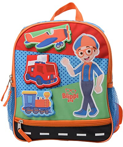 Blippi Vehicle Fun - Mini mochila interactiva para niños, niños y niñas, mochila escolar preescolar con espalda acolchada y correas ajustables, versátil de 12 pulgadas