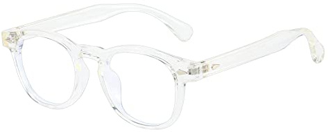 LJCZKA Blaulichtfilter Brille Rund Damen Herren - Kleine Runde Brille Ohne Stärke Retro Anti Blaulicht Brille Rund Computerbrille Nerdbrille Dekobrille