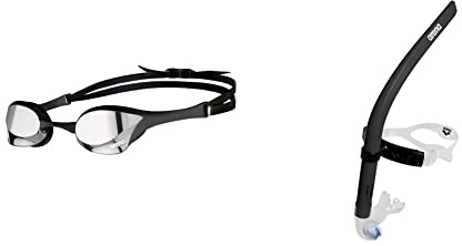 Unbekannt Arena Unisex – Erwachsene Cobra Ultra Swipe Brillen, Silver-Black, One Size & Arena Unisex-Adult Swim Snorkel III Schnorchel, Schwarz, Einheitsgröße