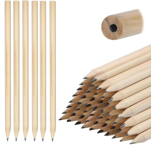 LEKEFETO 200 Lápices de Papel HB de Madera Natural 17,7 cm x 0,7 cm para Niños y Alumnos - Grafito para Suministros Escolares