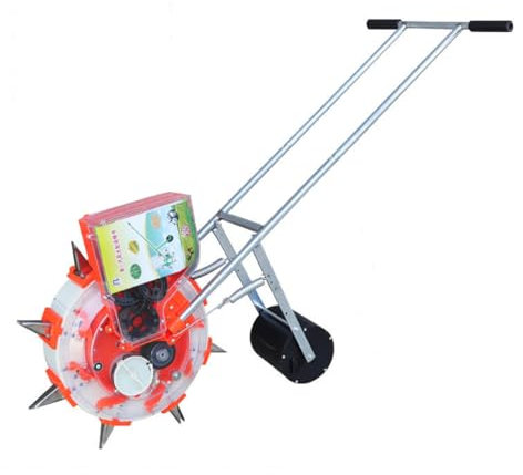 HJDSUDU Sembradora de jardín, sembradora Manual, sembradora de Rodillos de Empuje Manual, sembradora de jardín de precisión de Metal, sembradora de Cultivos en hileras con Operador a pie,6 Mouths