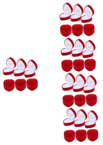 Ciieeo Lot De 5 Boîtes À Bijoux Délicates En Forme De Cœur Pour De Mariage 6 Pièces X 5