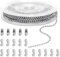 mkemka 5M Roller Blind Chain Connectors Stainless Steel Silver Ball Chain Blind Cord Connectors for Curtain Ceiling Key Neck Chains DIY