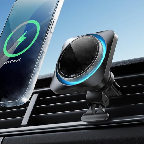 ESR for 15W MagSafe Car Mount Charger CryoBoost for iPhone 17-12 | Phone Cooling MagSafe Car Charger, Air Vent/Dashboard Magnetic Phone Holder，Galaxy S25/S26 Series, Pixel 10