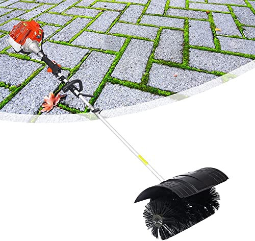 Barredora con cabezal de cepillo, escobas de patio, herramientas de limpieza para exteriores, para entrada, césped, nieve, césped artificial