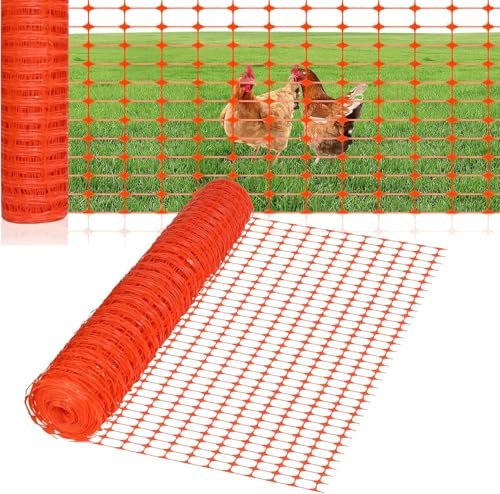 FIVMEN Avstängningsstaket plast 1 x 80 m, skyddsnät, fårstaket, hundstaket, fjäderfästaket, hönsstaket, stängsel, varningsnät för hundar, fjäderfä, orange