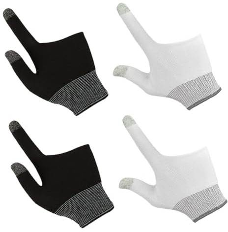 Anneome Gaming Fingerhandschuhe Nylon Graphen für Mobilgeräte, 2 Paar | Rutschfest, Hautfreundlich und Elastisch, Angenehmes Tragegefühl, für Gaming und Smartphone Spiel