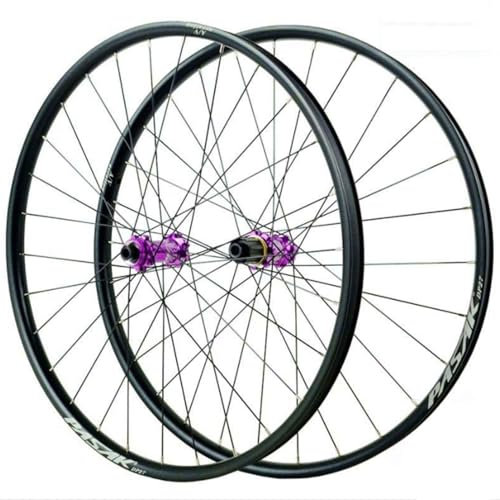 GEIRONV 26/27,5/29 Zoll Mountainbike Räder, 28 Löcher Aluminiumlegierung 54 Zähne Scheibenbremsen mit Mittelverriegelung Steckachse 110 MM for 1,5–2,8 Zoll Reifen 12 Geschwindigkeiten(PURPLE-XD,27.5in