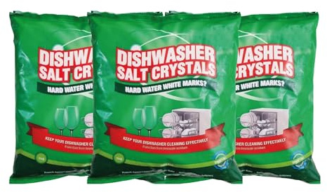 Dishwasher Salt 1kg (Pack of 3) | Pure Salt for Sparkling Clean Dishes & Limescale Prevention | Water Softener | Eco-Friendly Cleaner
