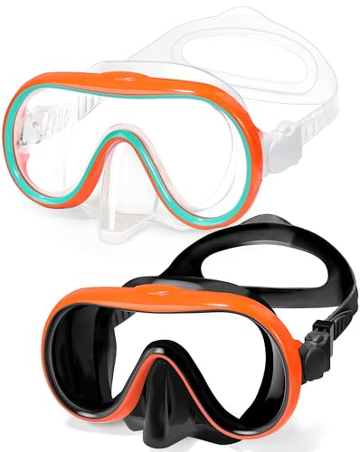 Seago Kids Swim Goggles with Nose Cover for Girls Boys Youth, 2 Pack Clear Vision Swimming Goggles Swim Mask Pool Goggles No Leaking Tempered Glasses for Kids 6-14 4-7 8-14 3-5 8-12 3-6