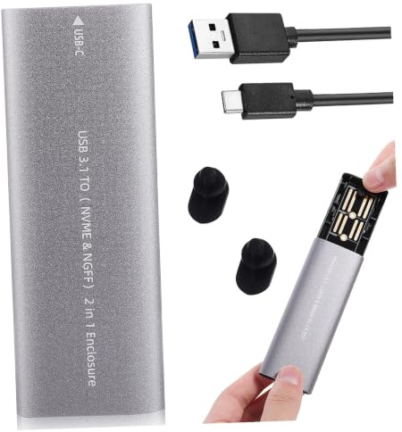CONGARTENO Boîtier de Disque Dur Externe Type-c 3.1 Dual Protocol pour Disque SSD Nvme Ngff, Alliage D'aluminium, Transfert de Données pour Usage Bureautique
