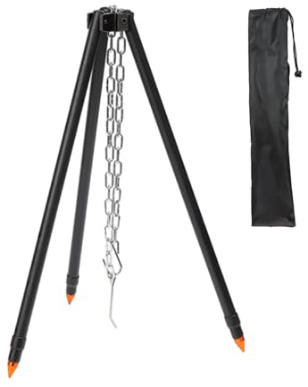 Iuhtrb Trépieds Tir Camping À L'épreuve Rouille avec des Pieds Non Glissants pour Les Grils Cuisson Extérieurs Sécurisés Adaptés Variérains Camping Variouis Terains pour Les Fêtes