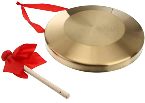 Milisten Instrumentos De Gong y Gong De Ópera De Instrumento De Percusión Para Actuaciones Escenario De De Mano Con Martillo Incluido Color Rojo