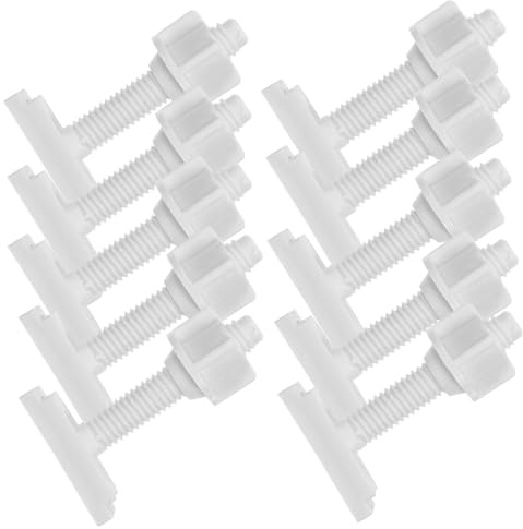 HONITANO 10 set Kit Bulloni Fissaggio Sedile Wc in Plastica Resistente Ancoraggio per Sostituzione e Riparazione Accessori Bagno Montaggio Facile e Stabile