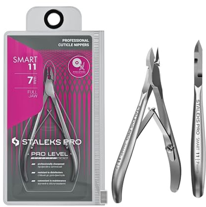 STALEKS PRO by Natury Nails Pinza professionale per cuticole 7 mm. Tagliacutticole in acciaio inossidabile. Consigliato per i principianti. SMART 11-7