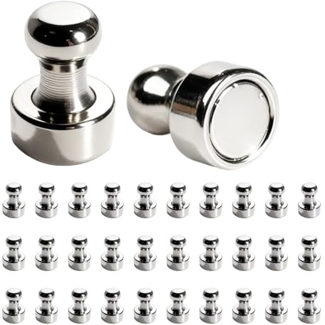 leruiyezs 30 Piezas Imanes y Imanes Neodimio, Neodimio Pequeños Potentes, Multiusos para Nevera, Pizarra Magnética, Oficina, Escuela, Hogar, Imán Nevera Fuerte