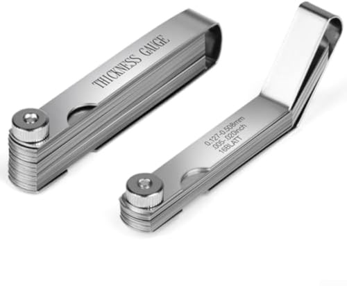 Set di 2 spessimetri realizzati in acciaio inossidabile FOR301 e 420 con spessori multipli per la regolazione della valvola e l'uso meccanico professionale