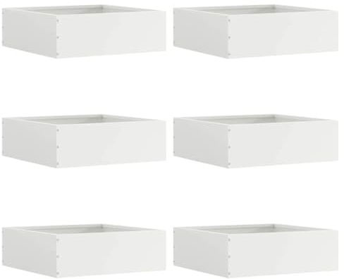 Générique Bordure de Pelouse 6 pcs Blanc 40 x 40 x 13 cm Acier,Quincaillerie,Clôtures & barrières,Murets & Bordures de Jardin,Blanc,7.4 KG,874705