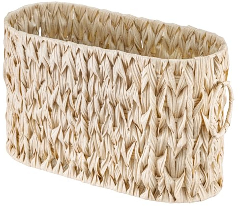 EVERGOODS Bathroom Toilet Paper Organizer Basket – Freestanding Storage Bin for 6 Mega Rolls, Multipurpose Magazine and Newspaper Holder, Compact 40x16x24cm (1 PCS, Butter Yellow)