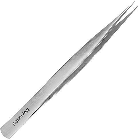 Pince technique - Pointe fine - Droite - Non magnétique - Résistant à l'acide - Surface de préhension intérieure lisse - Longueur : 15 cm - Acier inoxydable